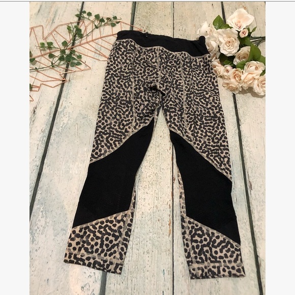 Lululemon 4 pace rival crop ace grain spot leggings brown black active yoga - Picture 4 of 10